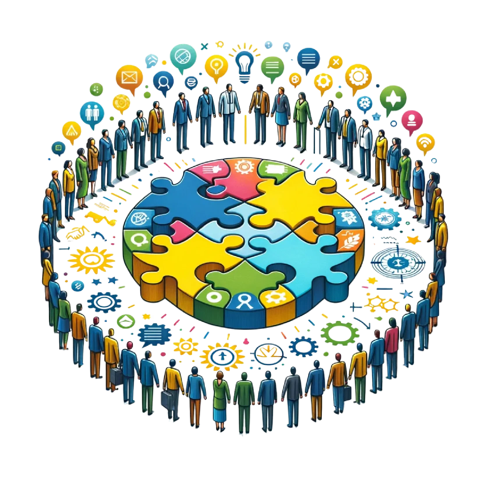 Ilustração da área: Trabalho em equipe e Soft Skills