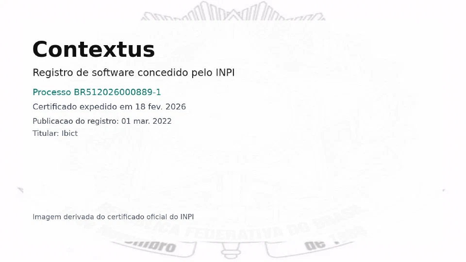 Contextus software registration is granted by INPI