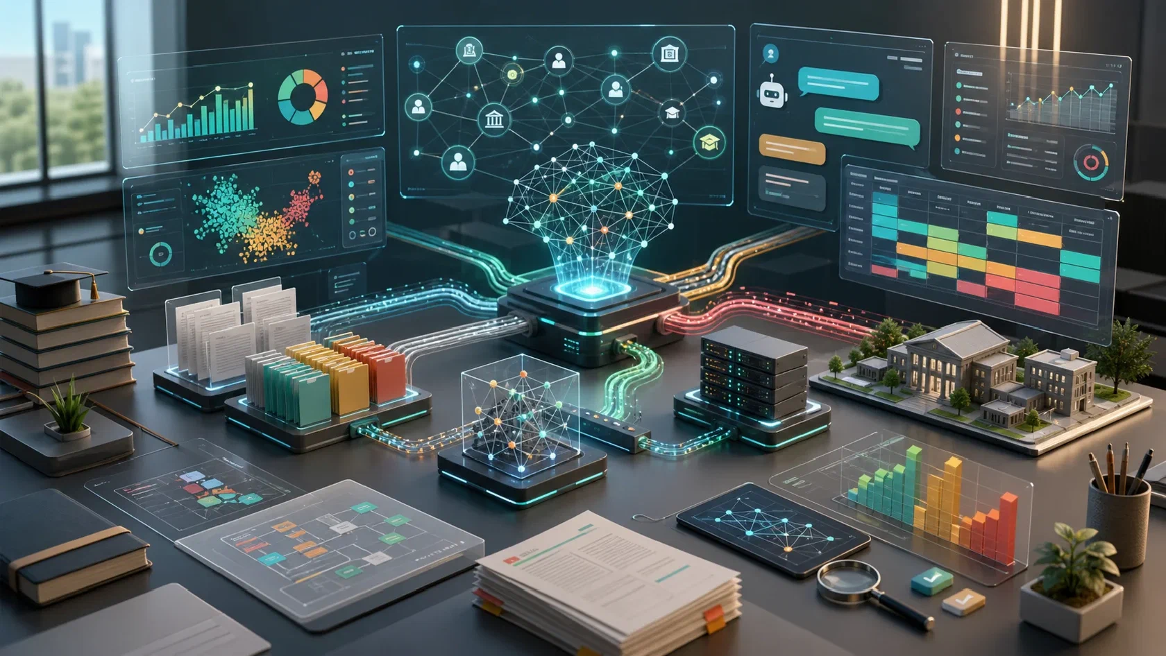 Project illustration: Artificial intelligence and data analysis for digital transformation