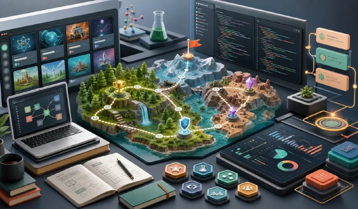 Ilustração do projeto: Inovação digital e gamificação para o ensino, divulgação e engenharia de software