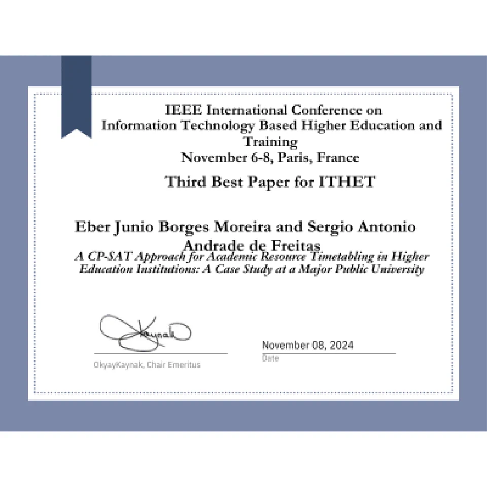 Article awarded Best Paper at ITHET 2024